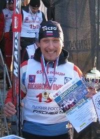 Алексей Барышников и Наталья Зернова - победители марафона "Московской лыжни-2010"